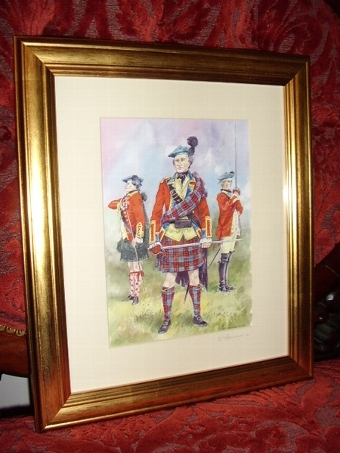 FIRST SIGNED COPY PRINT OF HIGHLANDERS BY ARTIST A.E.HARRISON AFTER HIS ORIGINAL WATERCOLOUR PAIN...