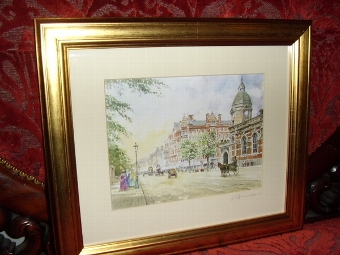FIRST SIGNED COPY PRINT OF LONDON ROAD STATION LEICESTER BACK IN 1900'S  BY ARTIST A.E.HARRISON A...