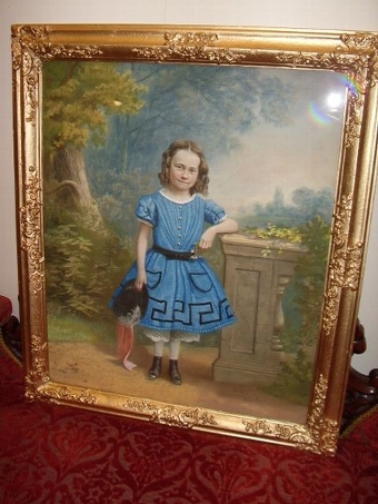 GEORGIAN C1830 PERIOD PASTEL WATERCOLOUR & GOUACHE PORTRAIT ON CANVAS UNDER GLASS OF A BEAUTIFUL ...