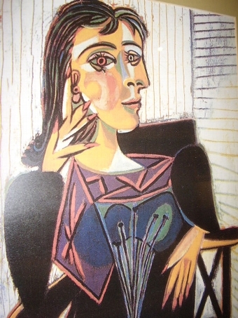 Antique PABLO PICASSO EARLY PRINT OF LOVER DORA MAAR IN 1960 ORIGINAL FRAME 21 X 27 INCHES