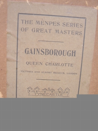 Antique QUEEN CHARLOTTE EARLY PRINT UNDER GLASS IN GESSO GILT OVAL FRAME 17 X 14.5 INCHES