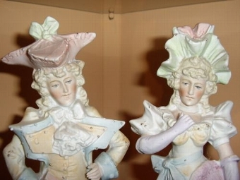 Antique PAIR OF BISC AUSTRIAN FIGURINES 10.5 INCHES HIGH C1890-1900