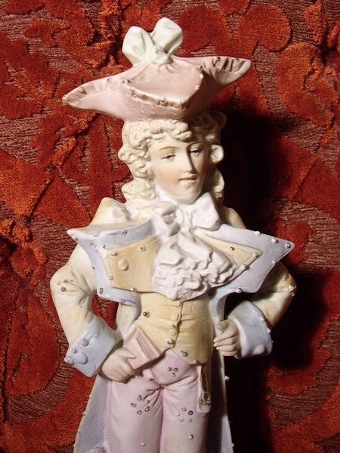 Antique PAIR OF BISC AUSTRIAN FIGURINES 10.5 INCHES HIGH C1890-1900
