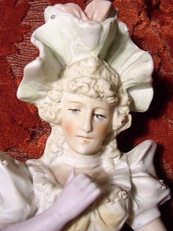Antique PAIR OF BISC AUSTRIAN FIGURINES 10.5 INCHES HIGH C1890-1900