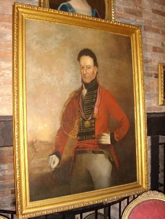 LATE 18TH CENTURY LARGE OIL PORTRAIT OF MAJOR SIR CHARLES SHIPLEY 1755-1815 ENGLISH SCHOOL AFTER ...
