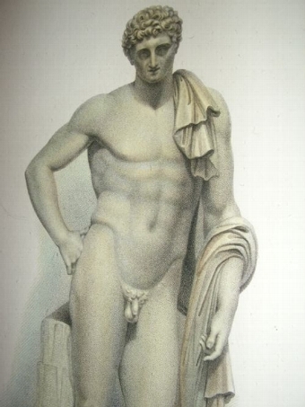 ORIGINAL TONED ETCHING OF A MARBLE STATUE OF THE MARQUESS OF LANSDOWNE & PUBLISHED BY DILETTANTI ...