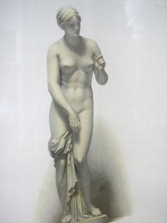 ORIGINAL TONED ETCHING OF MARBLE STATUE 