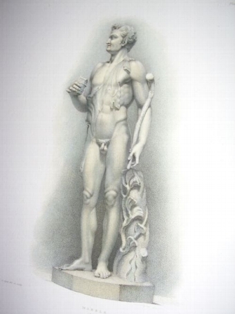 ORIGINAL TONED ETCHING OF MARBLE STATUE TITLED 