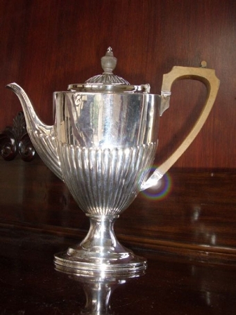 GEORGE III STYLE ELKINGTON SILVER PLATED COFFEE POT C1868