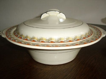 PAIR OF WOODS PORCELAIN VEGETABLE TAUREENS IN IVORY WARE FINISH