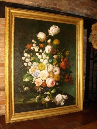FLOWER STILL LIFE OIL PAINTING BY SOUGHT AFTER ARTIST THOMAS WEBSTER BEAUTIFULLY PRESENTED IN AN ...