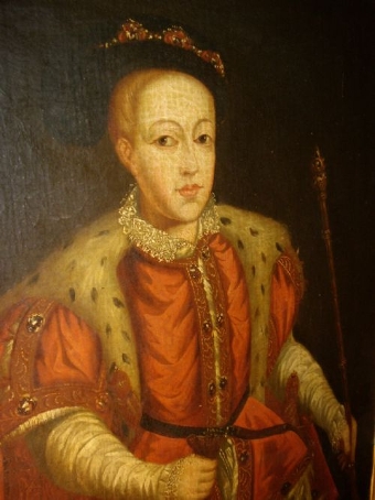 LATE 18TH CENTURY OIL PORTRAIT OF KING EDWARD 6TH OF ENGLAND ENGLISH SCHOOL PAINTING ON CANVAS 37...