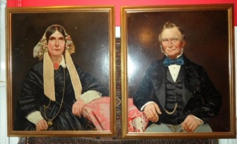 PAIR OF EARLY VICTORIAN PORTRAITS FULLY RESTORED IN GILT FRAMES 19TH CENTURY ENGLISH SCHOOL 33 X ...