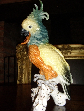 DRESDON PORCELAIN PARROT 12.5 INCHES HIGH