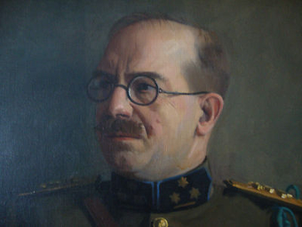 Antique MILITARY OIL PORTRAIT OF WW1 BELGIAN ARMY GENERAL C1920 & MEASURING 47 X 56 X 5.5 INCHES
