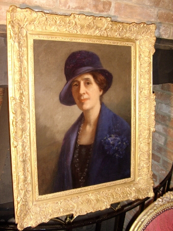 OIL PORTRAIT OF LADY ASTOR BY JOHN SHIRLEY FOX RBA(1867-1939)ORIGINAL GILT FRAME BY BOURLET 30.75...