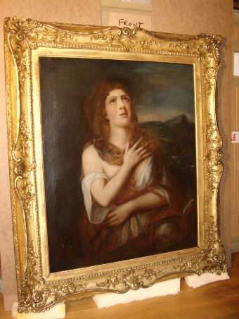 OIL PORTRAIT OF THE PENITENT MAGDALENE AFTER TITIAN EARLY-MID 18TH CENTURY 1720-40 EUROPEAN SCHOO...