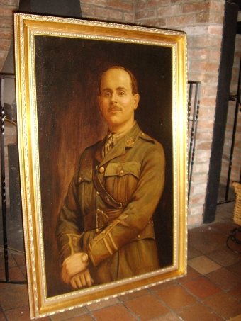 MILITARY OIL PORTRAIT PAINTING OF CAPTAIN WILLIAM MARLEY BY ARTIST FRANK STANLEY OGILVIE (1858-19...