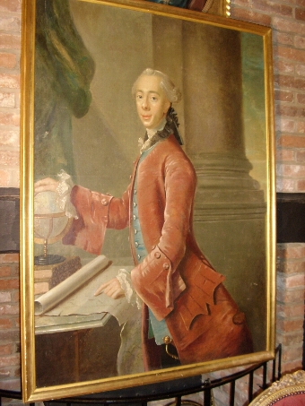 OIL PORTRAIT PAINTING OF A DANISH NOBLEMAN BY ARTIST JOHAN HORNER (1711-1763) MID 18TH CENTURY EU...