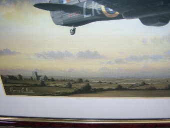 Antique WW11 HAWKER HURRICANE MK11 PRINT AFTER PAINTING BY ARTIST BARRY G.PRICE 21.5 X 17.5 INCHES