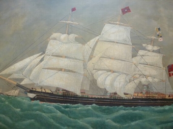 IMPORTANT HISTORICAL MARINE OIL PAINTING OF THE SCHOONER PRINCE PATRICK CAPTAINED BY HENRY PATCHI...
