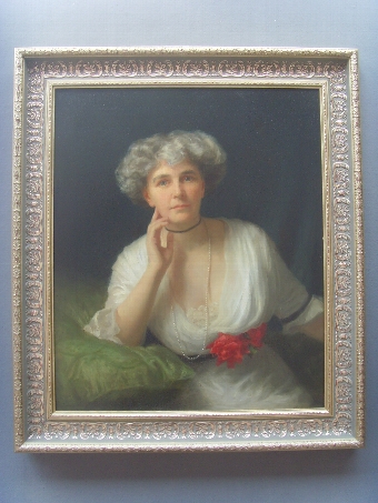 FINE OIL PORTRAIT OF LADY RANDOLPH CHURCHILL C1900 & MOTHER OF WARTIME PRIMINISTER WINSTON CHURCH...