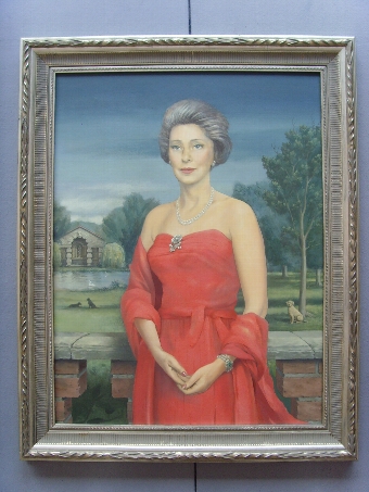 FINE OIL PORTRAIT PAINTING OF LADY FRANCES BRADLEY OF PURLEY HALL BERKSHIRE BY ARTIST TIMOTHY WHI...