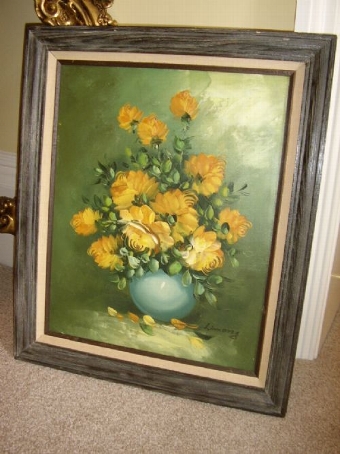 STILL LIFE FLOWER OIL PAINTING ON CANVAS