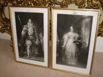 PORTRAITS OF DUKE AND DUTCHESS OF RUTLAND AFTER ORIGINAL PAINTINGS BY GEORGE SANDERS AND LATER PU...