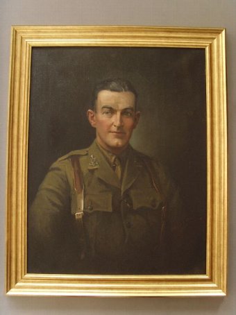 C1919 LARGE MILITARY OIL PORTRAIT PAINTING ARMY OFFICER SIGNED & DATED BY SCOTTISH ARTIST DAVID N...