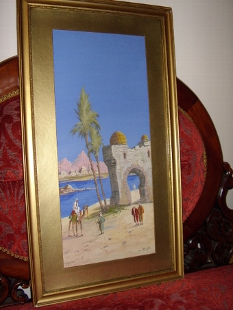 EGYPTIAN WATERCOLOUR  OF 