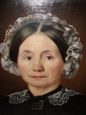 Antique EARLY VICTORIAN PORTRAIT OF MAID 1840-60