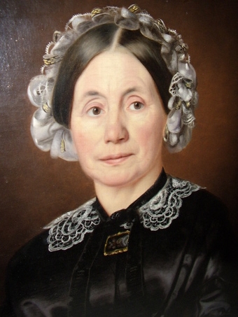 Antique EARLY VICTORIAN PORTRAIT OF MAID 1840-60