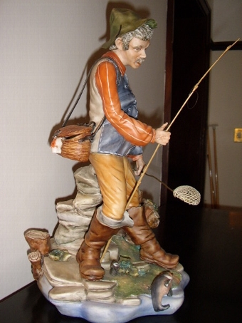 Antique CAPODIMONTE FISHERMAN BY TANELLA C1970