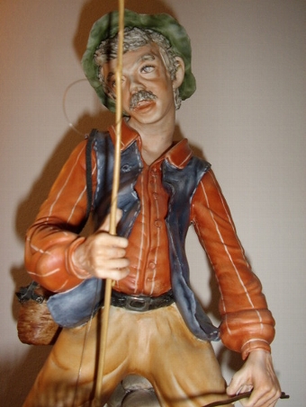 Antique CAPODIMONTE FISHERMAN BY TANELLA C1970