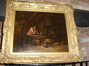TAVERN INTERIOR BY FOLLOWER OF DAVID TENIERS THE YOUNGER  1610-1690  