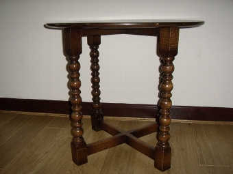 Antique OAK OCCASSIONAL ROUND BARLEYTWIST TABLE