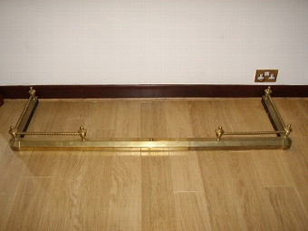 BRASS ADJUSTABLE FIRE SURROUND WITH ROPE TWIST RAILS & FINIALS