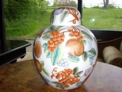 LARGE GINGER JAR WITH CAPPED LID