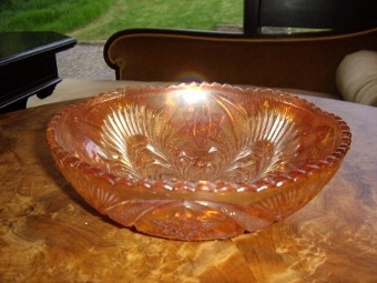 Vintage Carnival Glass store Bowls Orange/ Gold 6 in total