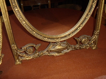 Antique TRIPPLE OVAL MIRRORS FREE STANDING ADAMS STYLE IN PLASTER & GILT FINISH 