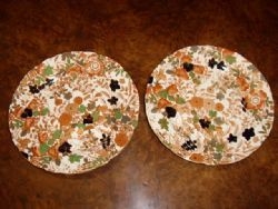 PAIR OF ROYAL CAULDON FLORREL PATTERNED PLATES C1930