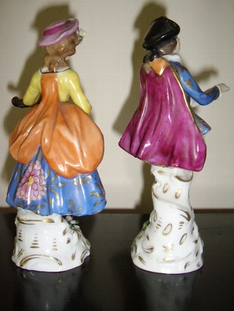 Antique A FINE PAIR OF CONTINENTAL FACTORY FIGURINES C1900 