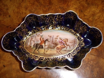 Antique A FINE PAIR OF HAND PAINTED SEVRES CONTINENTAL MINATURE PIN TRAYS 