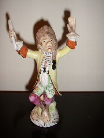 Antique CONTINENTAL FACTORY MEISSEN STYLE MONKEY BAND MUSICIANS PLAYING WITH CONDUCTOR