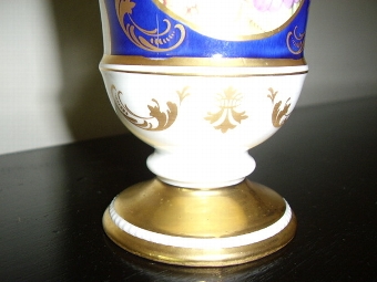 Antique FINE BONE CHINA FLORREL VASE BY SUTHERLAND DECORATED WITH FLOWERS & HAND FINISHED IN GOLD  