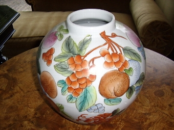 Antique LARGE GINGER JAR WITH CAPPED LID  