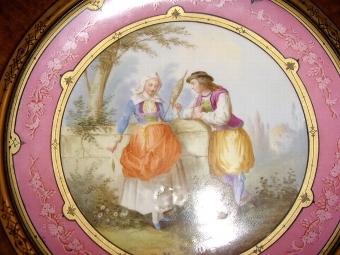 Antique QUALITY CONTINENTAL FACTORY HAND PAINTED CABINET PLATE C1860 