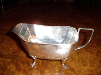 Antique SILVER PLATED & HARD SOLDERED TOP QUALITY 3 PIECE TEA POT/SUGAR & MILK SET  