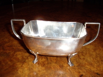Antique SILVER PLATED & HARD SOLDERED TOP QUALITY 3 PIECE TEA POT/SUGAR & MILK SET  